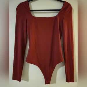 Square Neck Long Sleeve Bodysuit